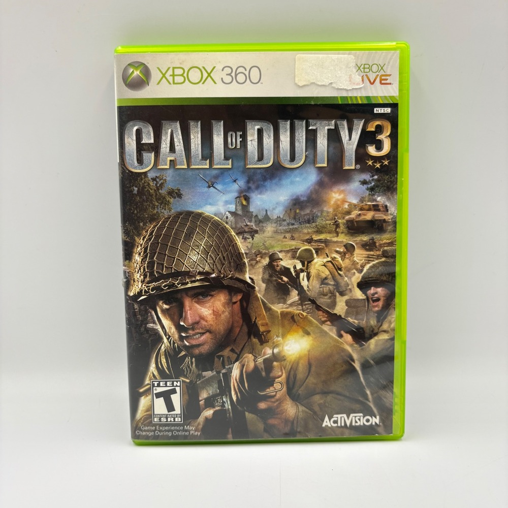 Activision Call of Duty 3 Xbox 360 NTSC Good Condition Complete CIB WWII Shooter